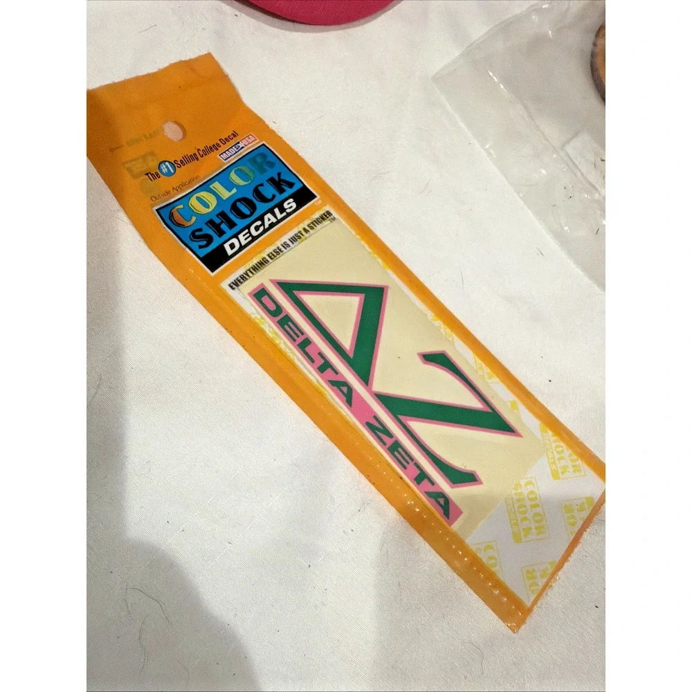 DELTA ZETA Sorority Bundle Hat Car Decal Wooden Paddle Crest Greek College NEW